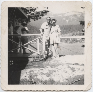 Cis and Jack Mansell on the porch of Hillcrest, ca. 1950. 